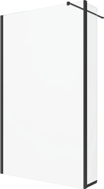 Aquabatos Walk In Duschwand aus ESG Nano Glas in Schwarzmatt, B: 120 cm, H: 200 cm - Bild 1