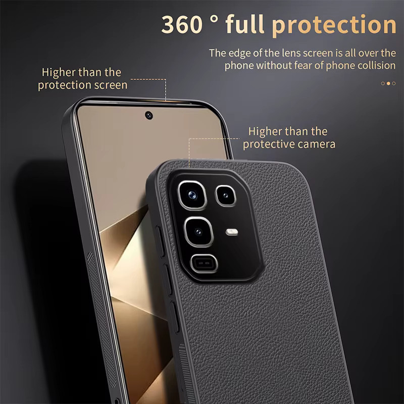 Luxuriöse stoßfeste Lederhülle mit magnetischer Abdeckung für Infinix Note 50 Pro 4G in Schwarz - Bild 3