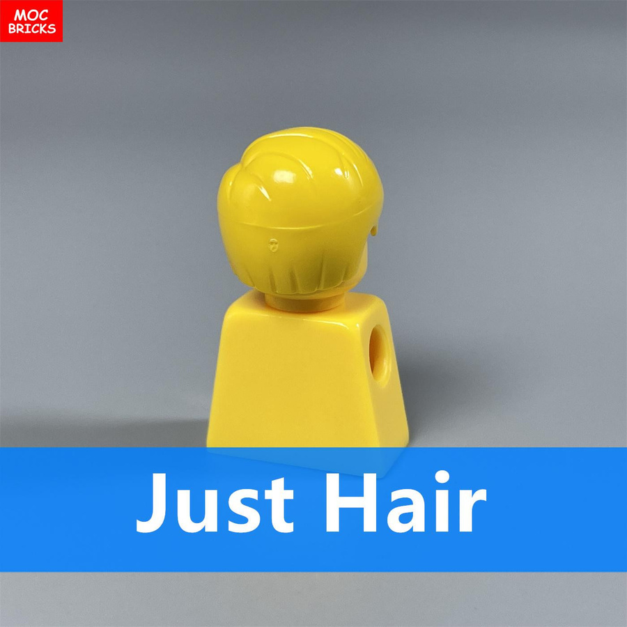 Yiran toy MOC Steine Männliche Haare Seitenscheitel 1011 Figurenkörperbekleidung 10-teiliges Set Braun Schwarz - Bild 1