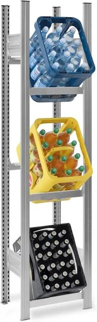 PROREGAL Getränkekistenregal Stecksystem T-Profil aus verzinktem Stahl, 3 Ebenen, H x B x T: 175 x 50 x 30 cm - Bild 1