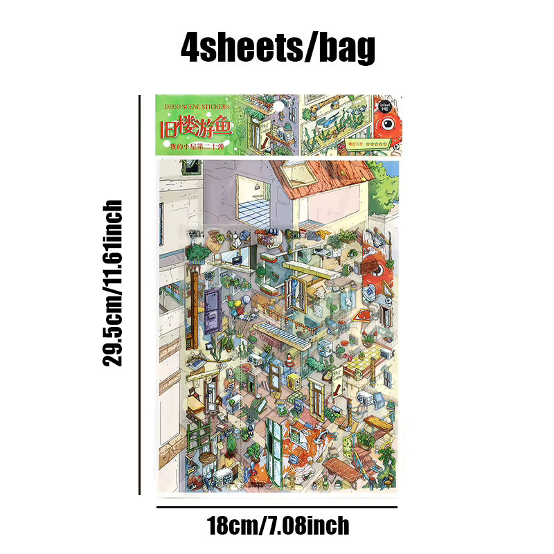 Mr. Paper My Cottage Sticker Serie 20, 2er-Pack weiße PET-Karten für 2,5D-Diorama und Tagebuchdekoration - Bild 5