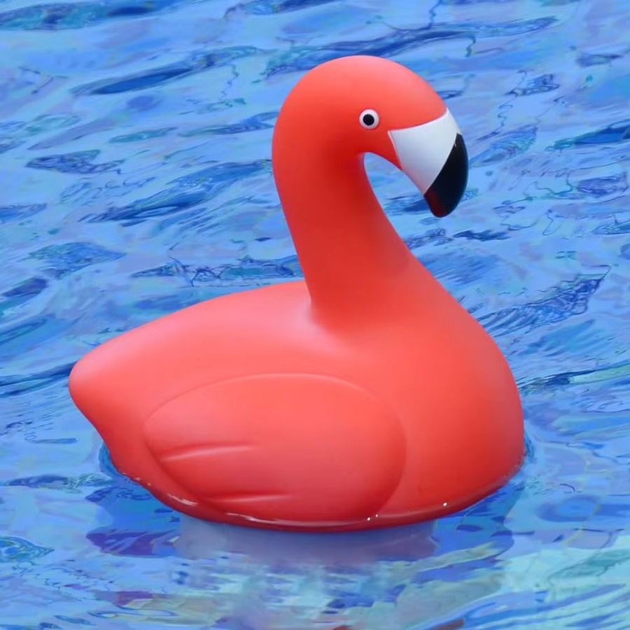 VKTECH Solar-Chlor Schwimmbadspender Flamingo mit Leuchteffekt zur Pool-Desinfektion - Bild 2