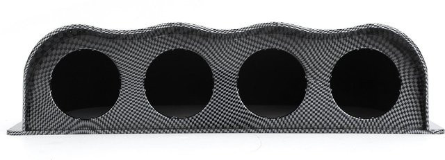 KaiSai Universeller 4-Loch Messgerätehalter für das Armaturenbrett im Carbonfaser-Stil, Schwarz - Bild 1