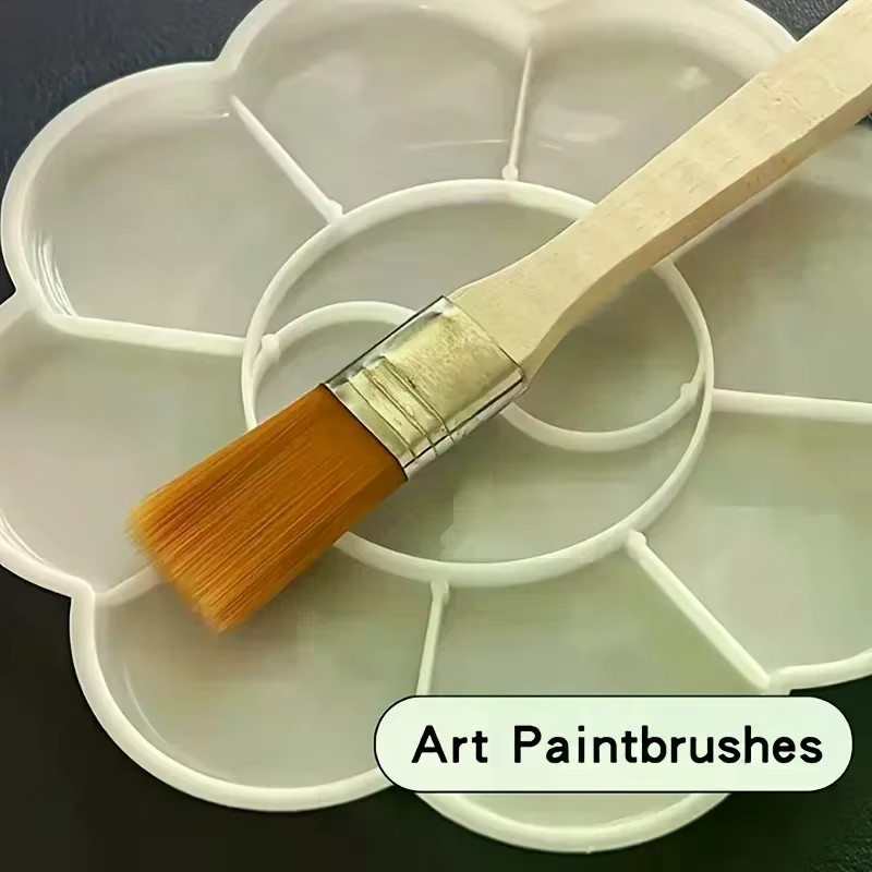 50 Stück Nylonpinsel mit Holzgriff für Aquarell und Reinigung als Kunstpinsel-Set - Bild 3