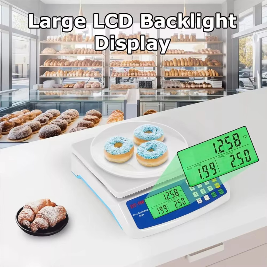 Podofo Präzisions-Digitalwaage mit LCD-Display, Elektronische Lebensmittelwaage in Weiß, bis 30 kg - Bild 3