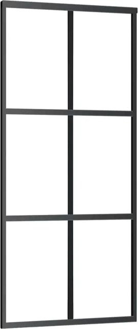 vidaXL Schiebetür aus ESG-Glas und Aluminium in Schwarz und Transparent, B/H: 90 x 205 cm - Bild 1