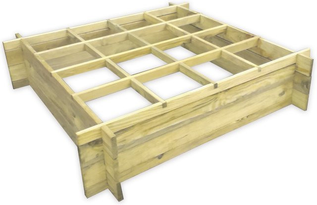 Hochbeet aus Holz in Braun B/T/H: 100 x 100 x 100 cm - Bild 1