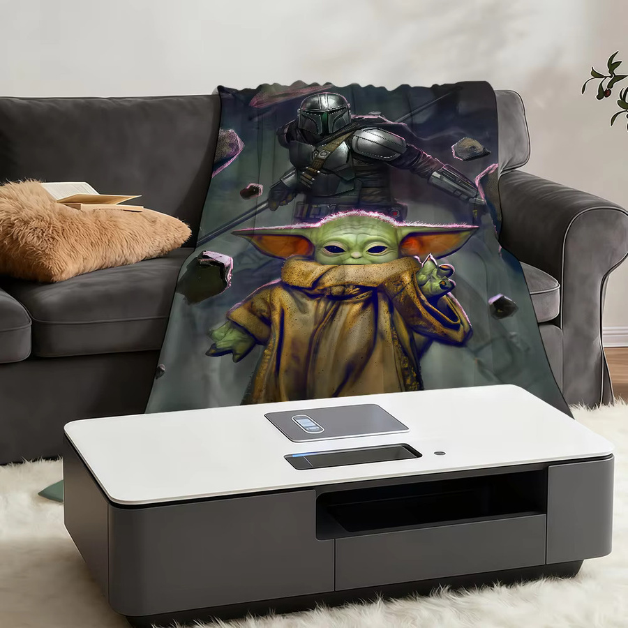 Star Wars Yoda Superkuschelige Plüschdecke in Multicolour für Sofa und Wohnzimmer - Bild 3