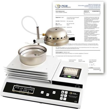 PCE Instruments Feuchtebestimmerwaage PCE-UX 3011HQD-ICA in Weiß mit 200g Kapazität, bis 600°C und eingebautem Drucker inkl. ISO-Zertifikat - Bild 1