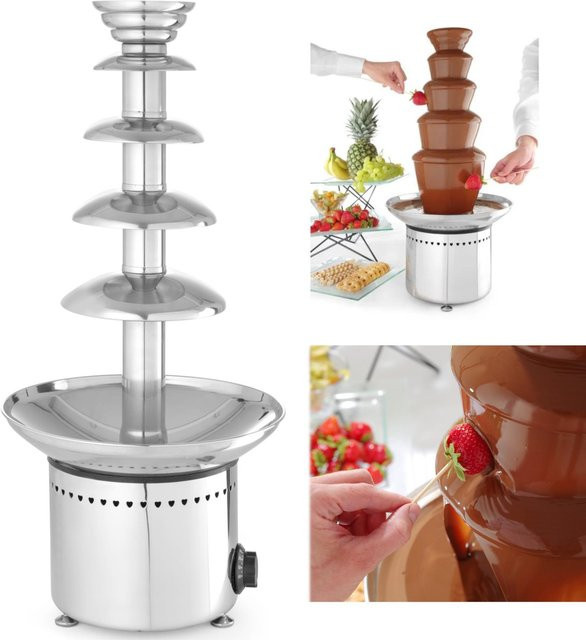 Hendi Schokoladenfondue-Brunnen aus Edelstahl mit 5 Etagen in Silber mit einstellbarem Thermostat - Bild 1