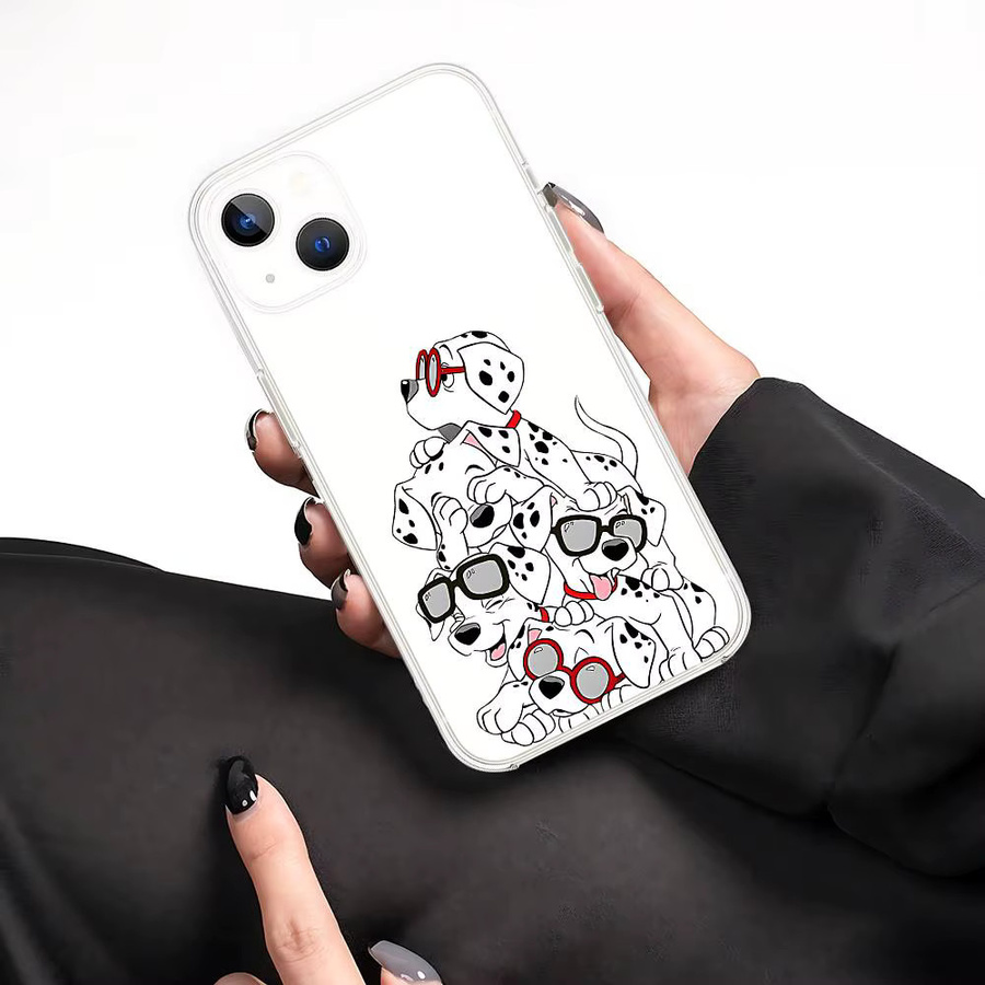 Transparente Handyhülle mit Dalmatiner Hund Motiv für Apple iPhone 11 bis 17 Pro Max Mini Plus stoßfest - Bild 3
