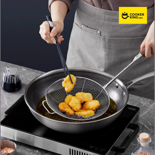 COOKER KING Edelstahl Skimmer mit feinem Maschensieb in Silber für Küche und Haushalt - Bild 1