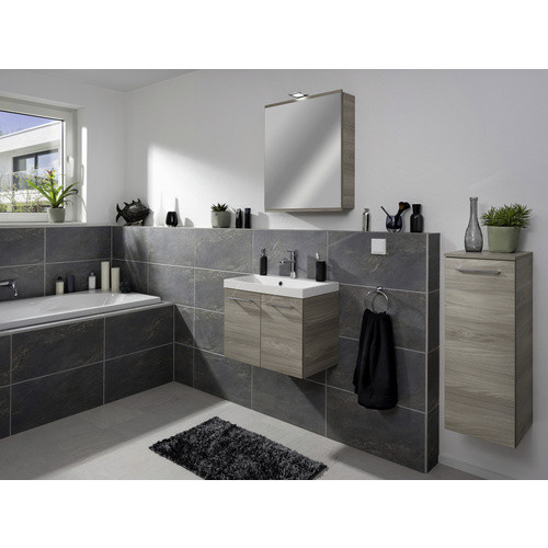 Fackelmann Spiegelschrank Lima in Grau mit Softclose Türen, LED-Beleuchtung und Steckdose, B/T/H: 60 x 15,3 x 73 cm - Bild 2
