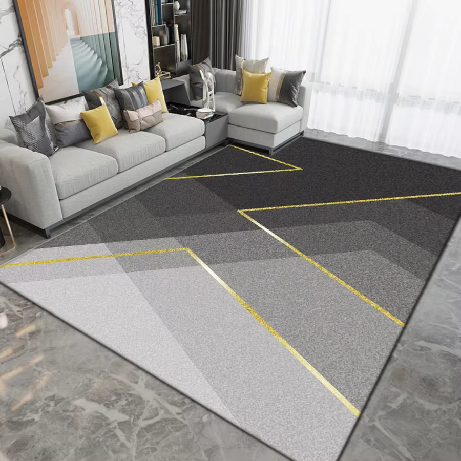 Nordischer geometrischer Teppich in Grau für Wohnzimmer, Schlafzimmer, Büro und Küche - Bild 2