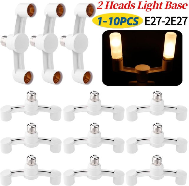 Alloet E27 Sockel Splitter Adapter mit 2 Köpfen für LED-Lampen 85-285V - Bild 1