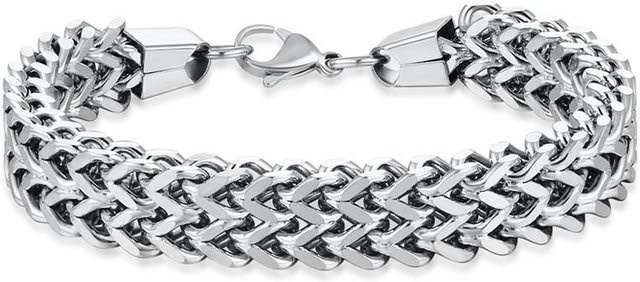 Herrenarmband Edelstahl, Drehkette, 12 mm, grau, Herren - Bild 1