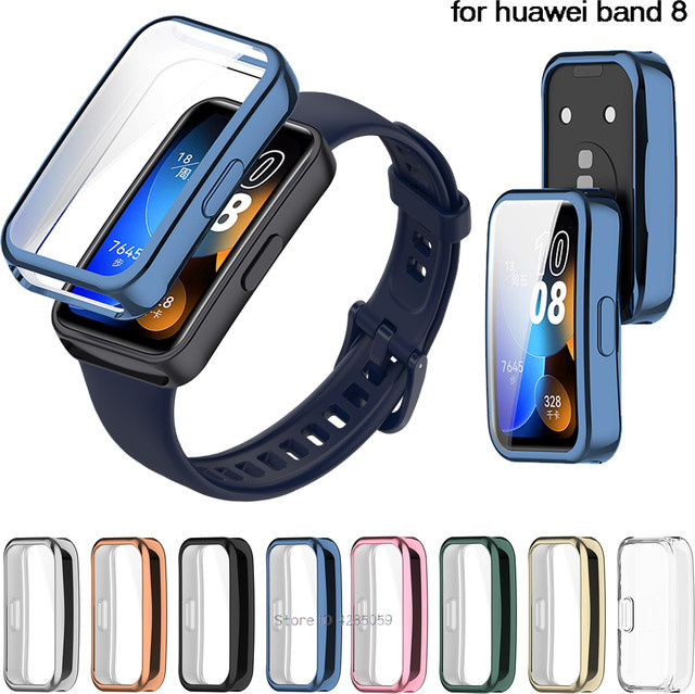 Huawei Band 8 Displayschutzhülle aus weichem TPU mit Stoßstangen-Funktion, transparent - Bild 1