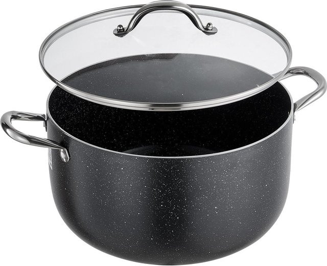 Buying Solutions, MB Aluminium-Kochtopf mit Keramikbeschichtung und Glasdeckel, Schwarz, 11,4 l - Bild 1