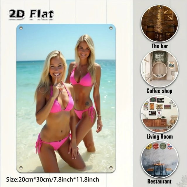 CIFBUY Moderne Leinwandkunst Bikini-Mädchen Wandbild in Mehrfarbig - Bild 1