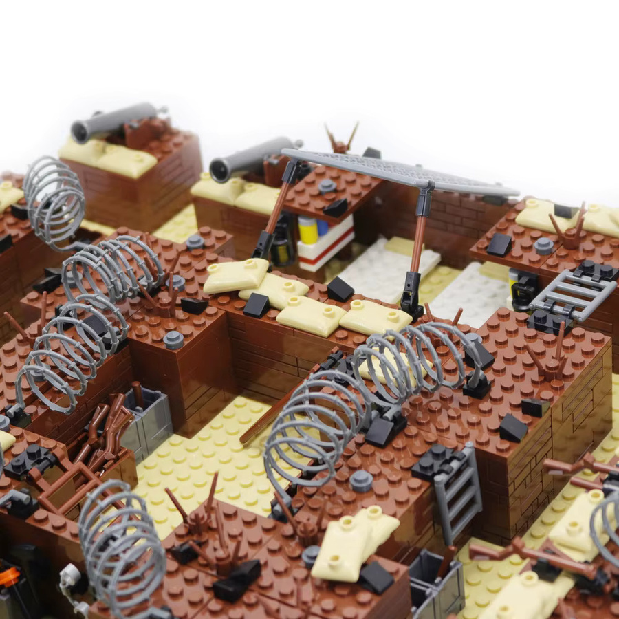 BRICKPANDA WW2 Militär-Schlachtfeld-Diorama-Bausatz, Soldatenfiguren & Blockhaus-Bausteine, multicolor - Bild 6