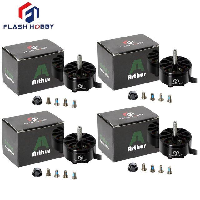FlashHobby Arthur A3110 900KV Bürstenloser Motor, 4-teiliges Set, Metall, Schwarz - Bild 1