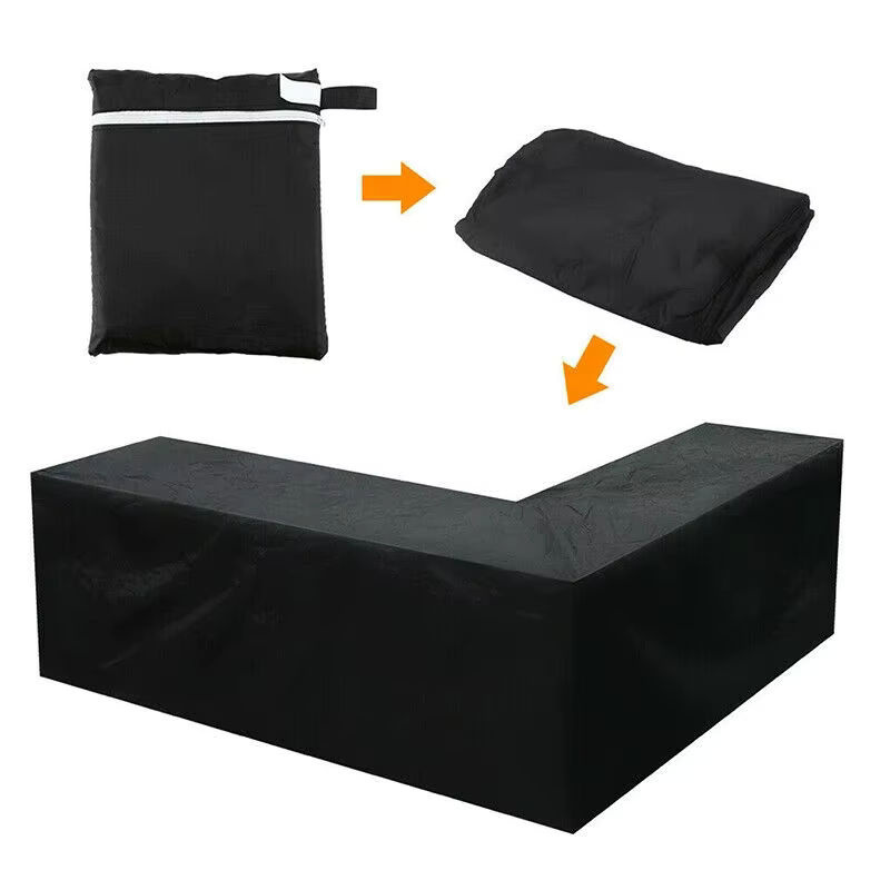 MY·BAKERMAN Wasserdichte Eckmöbelabdeckung in L-Form für Ecksofas, Schwarz - Bild 5