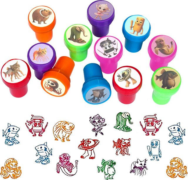 Potdemiel Selbststempelnde Kinderstempel Set mit Tiermotiven in Mehrfarbig - Bild 1