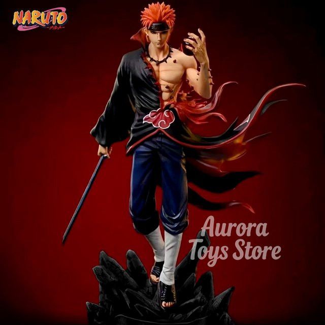 Bandai Naruto Anime Figur Schmerzen PVC Statue als Desktop Ornamen und Sammlermodell, Höhe: 22,5 cm, Multicolor - Bild 1