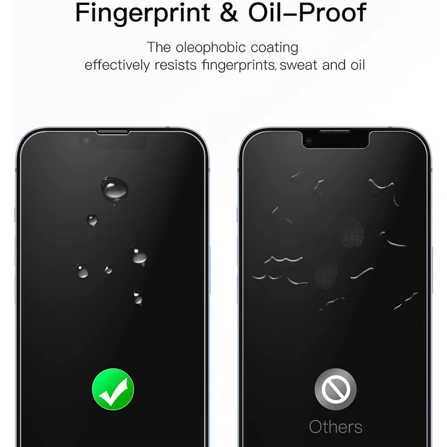 3er-Set NYFundas Displayschutzfolie aus gehärtetem Glas für iPhone 16e, 16, 15 Pro Max, 14 Plus, 13 Mini, 12, 11 und SE in Transparent - Bild 6