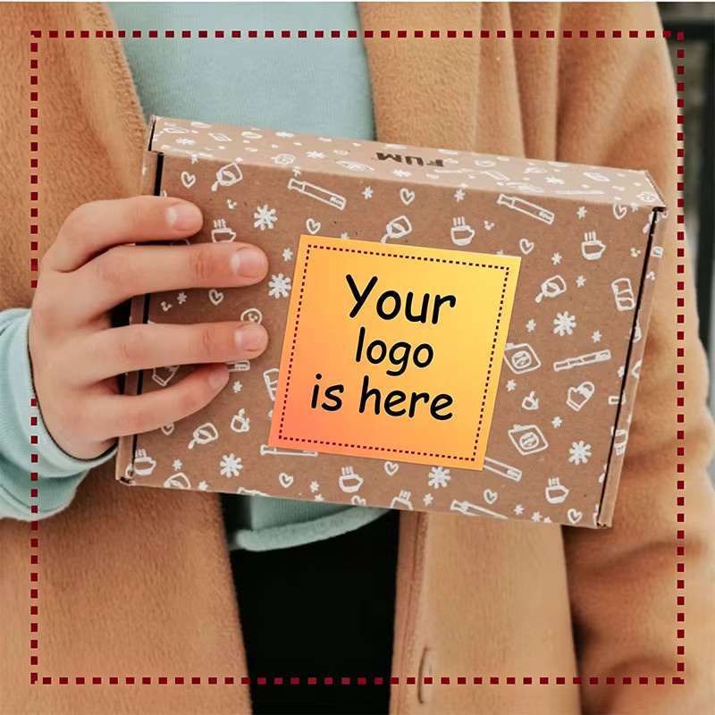 Personalisierte Logo-Aufkleber mit Punktmuster als individuelle Marken-Etiketten für deine Geschenkbox-Verpackung aus Papier - Bild 3