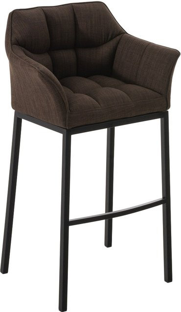 TPFLiving Barhocker Damaskus mit 4-Fuß Gestell in Schwarz und Braun, Stoff, drehbar, Höhe: 110 cm, Breite: 48 cm, Tiefe: 64 cm - Bild 1