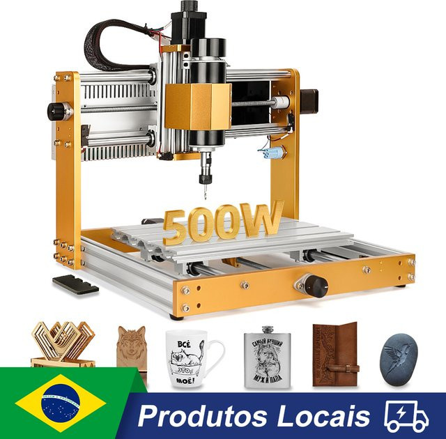 LUNYEE CNC Fräsmaschine 3018Pro Max mit 500W, GRBL Offline Control, Aluminium Rahmen in Gold - Bild 1