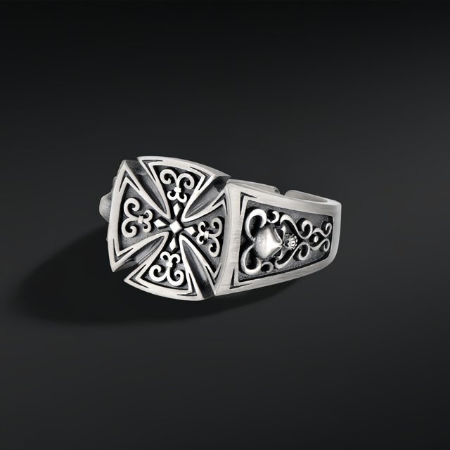 LENNIK Ring, versilbertes Kupfer, Herren, verstellbar, offen - Bild 1