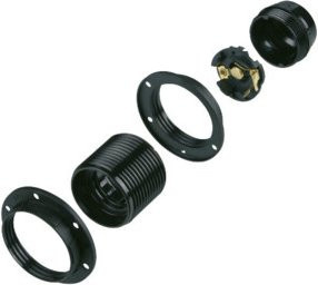 REV-Ritter Lampenfassung E27 aus Kunststoff in Schwarz mit max. 60W - Bild 1