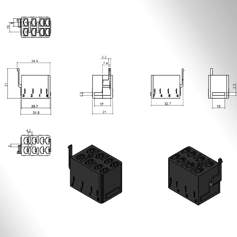 Carling ARB Narva Wippschalter Plug-In-Buchse mit 8/10 Spade Terminals Kit in Schwarz aus ABS-Kunststoff für Boot und 4X4 - Bild 3
