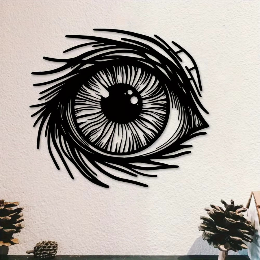 CIFBUY Abstrakte Gotische Metall-Wandkunst in Schwarz mit Augen-Design zur Wanddekoration - Bild 5