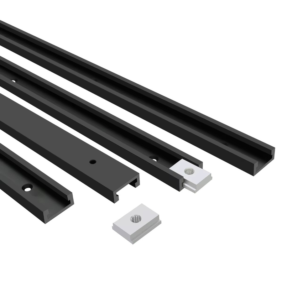 FNICEL 2er Set T30 T-Track Gehrungsschablone aus Aluminium in Schwarz für Router, Tisch und Bandsägen, Länge: 30 cm, 40 cm oder 50 cm - Bild 3