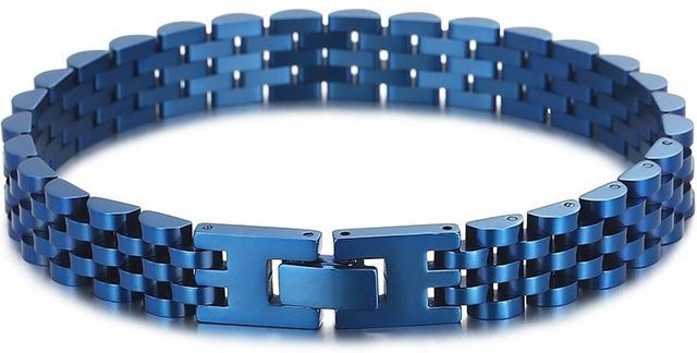 TrustyLan Jewelry Armband Edelstahl, Gold, 21 cm, Unisex, blau - Bild 1
