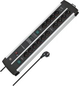 Brennenstuhl Premium-Protect-Line Überspannungsschutz-Steckdosenleiste 14-fach Duo mit USB-A und USB-C Ladefunktion, Schwarz-Silber - Bild 2