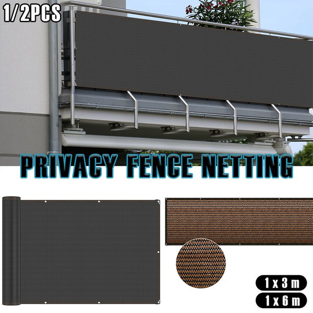 Balkon Sichtschutz Netz aus HDPE als Sichtschutzzaun und Sonnenschutz für Garten, Terrasse und Veranda in Schwarz oder Anthrazit, Breite: 300 cm, Höhe: 100 cm - Bild 1