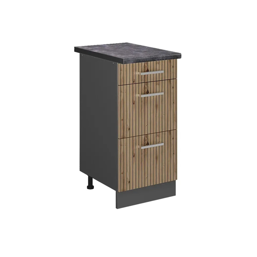 Vicco Küchenunterschrank R-Line Artisan-Eiche/Anthrazit mit Schubladen, Breite: 40 cm, Höhe: 60 cm, Tiefe: 55 cm - Bild 2