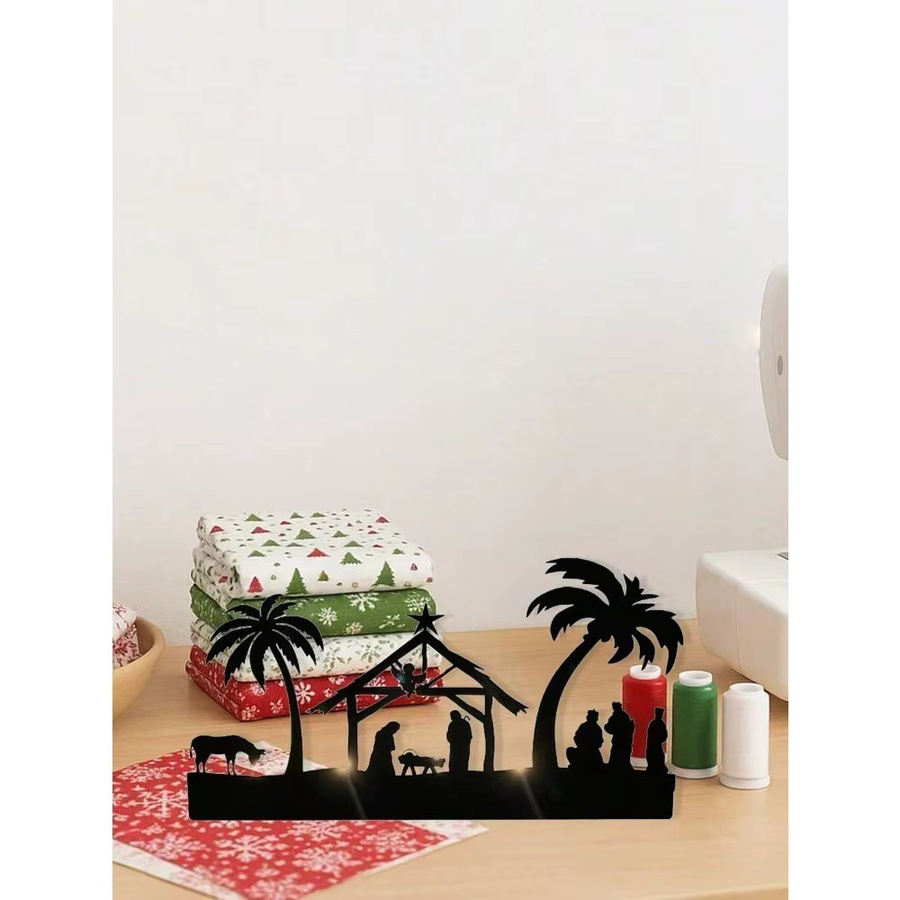 CIFBUY Metall-Kerzenhalter-Set in Schwarz für die Weihnachtskrippe im rustikalen Design - Bild 3