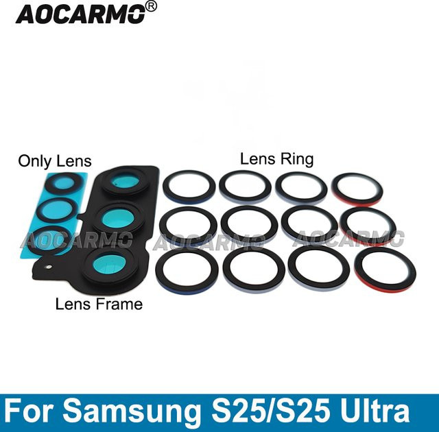 Aocarmo Ersatz Rückkamera-Objektiv mit Rahmen für Samsung Galaxy S25 Ultra und S25 Plus - Bild 1