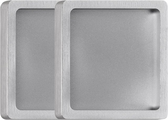 Skyscope Griffmuschelpaar Quadratisch in Aluminium Silber mit Edelstahl-Optik zum Kleben, B/H: 65 x 65 mm - Bild 1