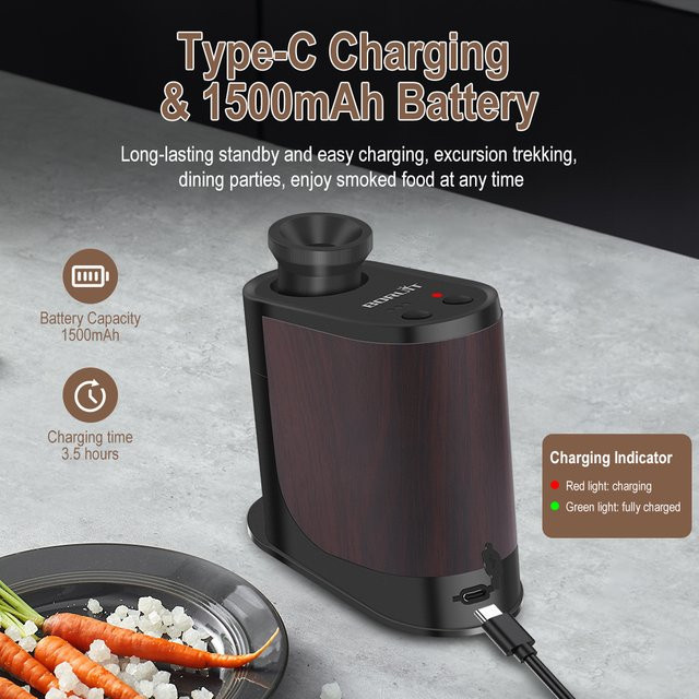 BORUiT BQ500 Rauch-Ei Küche Tragbare Molekulare Maschine Silver - Bild 1