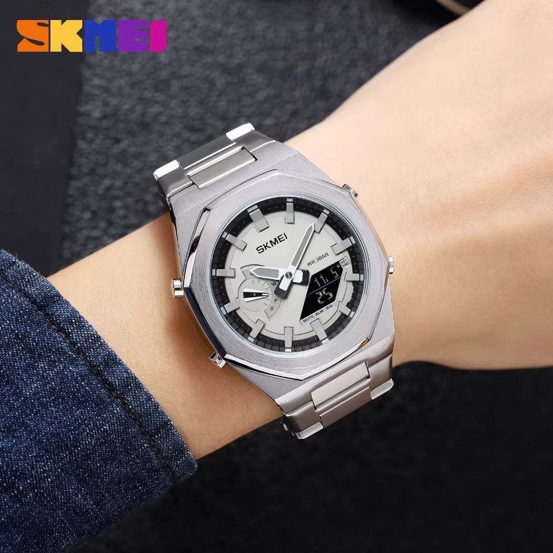 SKMEI Armbanduhr, Digitaluhr, Quarz, Edelstahl, Herren - Bild 4