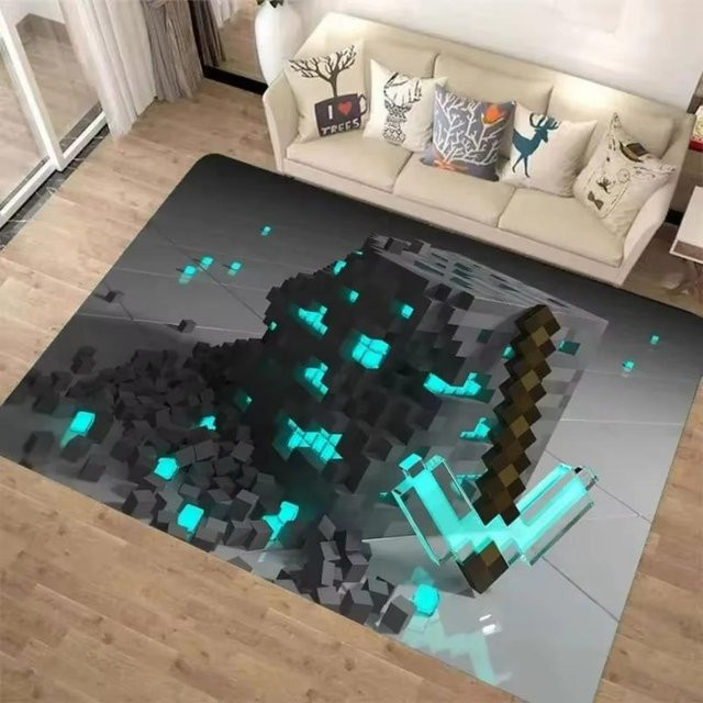 Karpetti 3D M-C Pixel Art Teppich in Multicolour, moderner abstrakter Teppich für Wohnzimmer und Schlafzimmer, B/T: 120 x 80 cm - Bild 1