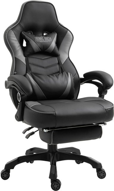 TPFLiving Bürostuhl Tilmann Ergonomischer Schreibtischstuhl aus Kunstleder in Schwarz/Grau - Bild 1
