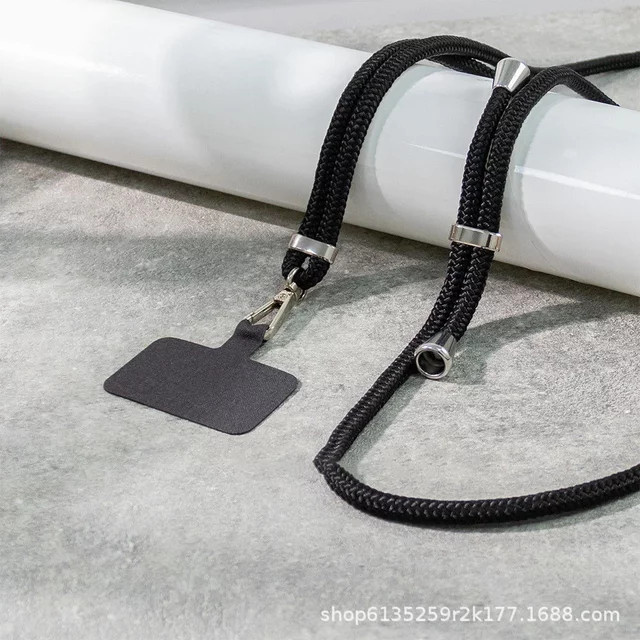 Tutew Handy-Lanyard mit verstellbarem Umhängeband und Kletterschnalle in Schwarz inklusive abnehmbarem Handyhüllenclip - Bild 1