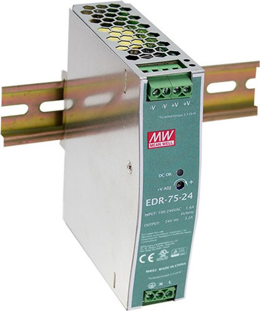 LevelOne POW-2431 Stromversorgung in Silber mit 75 Watt und DIN-Schienenmontage - Bild 1